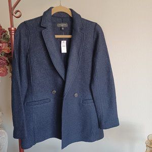 Talbots boiled wool jacket 2Petite Indigo blue